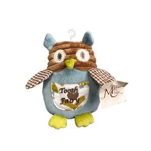 Maison Chic Tooth Fairy Owl Plush Stuffed Animal Tags Attached Pocket Ribbed